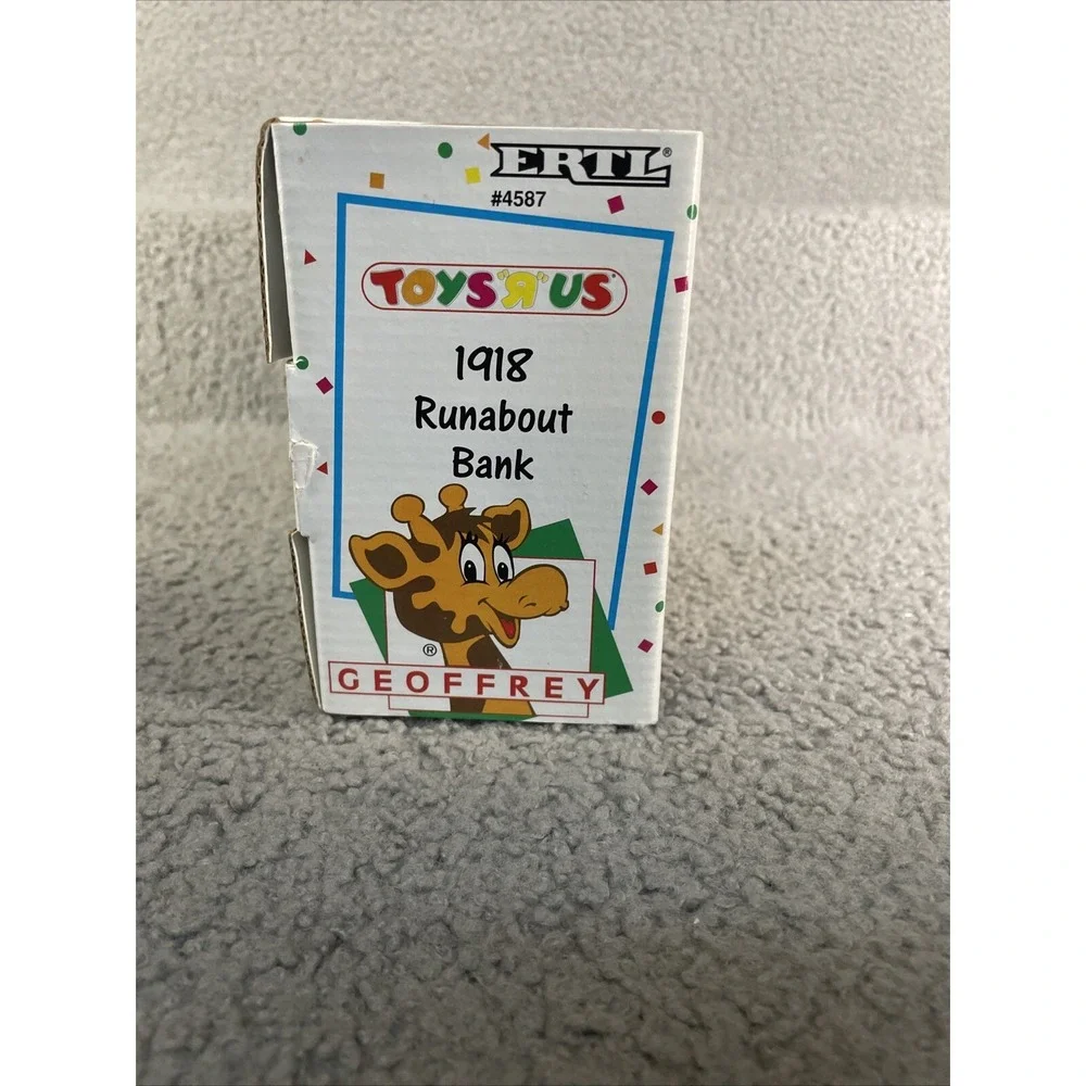 NEW Vintage Toys R Us Geoffrey 1918 Runabout‎ Die Cast Bank ERTL 1993 SEALED